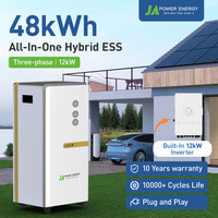 Système de batterie solaire LiFePO4 48 kWh JApower 12 kW triphasé tout-en-un ESS avec onduleur hybride Deye intégré