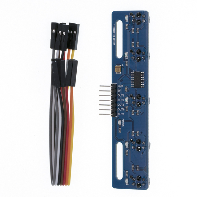 5 Channel Infrared Reflective Sensor TCRT5000 KIT 5CH Road IR Photoelectric Switch Barrier Linear Track Module 5 Way TCRT5000L