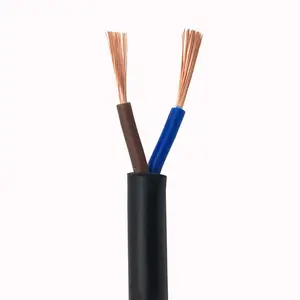 low voltage flexible power supply wire black h05vv-f 2c 1.0mm PVC Insulated flexible cord cables