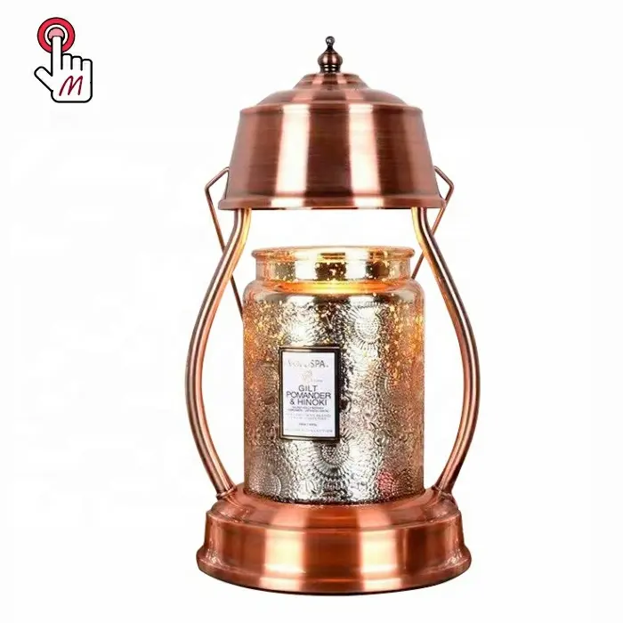 Vintage Bronze Decorative Metal Beacon Light No Flame Wickless Wax Melts Burner Electric Hurricane Candle Warmer Lantern