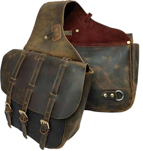ADIBA OVERSEAS Sacoche de selle pour cheval en cuir véritable de haute qualité, personnalisable, marron classique, avec sangles à boucles, fabriquée à la main - Product Image 3