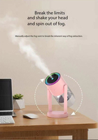 Projection de fumée simulée à ultrasons 7 couleurs lumière LED huile essentielle humidificateur d'air diffuseur d'arôme lampe d'ambiance de chevet