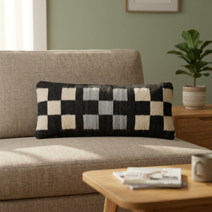 Funda de Cojín Cuadrada Personalizable de Estilo Nórdico Moderno Star Hometex, 100% Algodón Ecológico, Tejida a Mano, con Rayas Blancas y Negras - Product Image 2