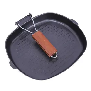 20/24cm BBQ Camping Steak Küchen bedarf Antihaft-Bratpfanne Braten Leicht zu reinigen Eisen Picknick Faltbare Pfanne