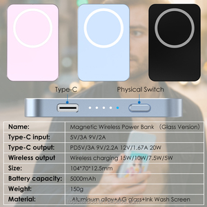 Venta al por mayor E-ink Slim Magnetic Power Bank 5000mAh Transferencia <span class=keywords><strong>de</strong></span> imagen 20W PD Slim 150g Cargador para uso en Escritorio <span class=keywords><strong>de</strong></span> oficina - Product Image 3