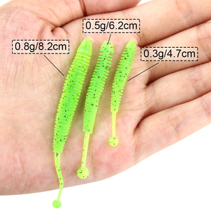 Esca Morbida in Plastica Spinpoler, Verme in <span class=keywords><strong>Silicone</strong></span> 0.3g/0.5g/0.8g, Esca Artificiale per Trota e Spigola, Attrezzatura da Pesca - Product Image 5