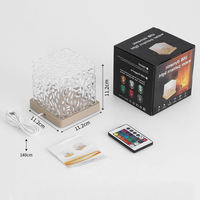 USB Aurora Borealis lámpara dinámica océano ola agua ondulación patrón Multicolor LED noche proyector para decoración de dormitorio cuadrado