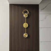 Appliques Murales LED Modernes Nordiques, Bande Longue Créative en Fer, Finition Dorée de Luxe, Température de Couleur Multiple, IRC 80, pour Chambre à Coucher, Chevet, Salon