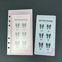 Sistem Amplop Uang Tunai Tahan Lama Terlaris Paket Matte Vellum Pelacak Uang Kertas $20 Pelacak Tabungan Bulanan Sisipan Binder A6 Pelacak