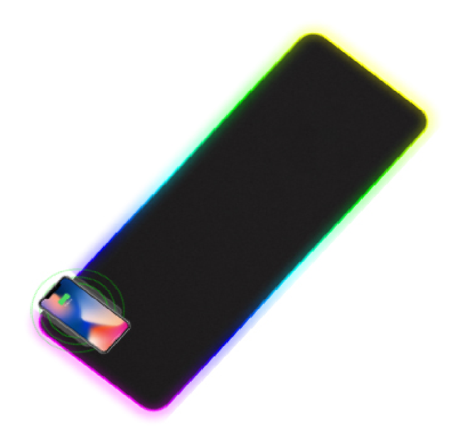 Custom RGB Backlit Gaming Mouse Pad with Wireless Charging Extended Large Desk Mat Water-resistant Radiation Protection Rubber