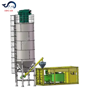 30m3/h container loại máy bay phản lực vữa thực vật cho máy bay phản lực vữa vữa nhà máy xi măng trộn hệ thống