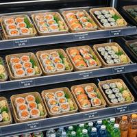 Boîte à sushi en papier avec couvercle transparent en PET, conteneur à sushi à emporter, vente directe, prix raisonnable, vente en gros, approvisionnement en vrac, fabrication en usine