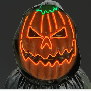 Masque de fête lumineux Halloween en promotion – Masques LED Halloween à lettres noires – Masque d'horreur citrouille et fantôme - Product Image 3