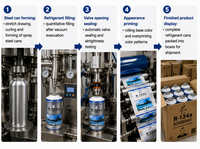 Bouteilles aérosol vides en métal pour gaz réfrigérant R134a, peinture, avec bouchon à vis, impression offset, emballées en tôle, produits chimiques