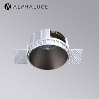 ALPHALUCE Spot LED encastré anti-éblouissement GU10 MR16, bronze antique, découpe 90 mm, sans cadre, pour plafond en béton ou en bois