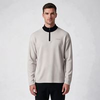 Herren Viertelreißverschluss-Strickpullover Einfarbig mit Stehkragen 100% Acryl Weicher Winterpullover OEM Großhandel