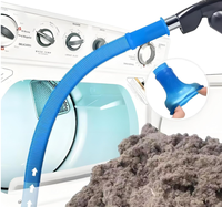 Kit de nettoyage universel pour conduit d'aération de sèche-linge, compatible avec tous les aspirateurs, comprend un adaptateur de brosse pour tuyau d'aspiration et une brosse anti-peluches (bleu clair)