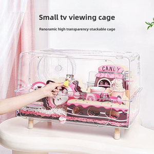 <span class=keywords><strong>Cage</strong></span> à <span class=keywords><strong>hamster</strong></span> en acrylique transparent, style « <span class=keywords><strong>Mini</strong></span> TV », villa de luxe, spacieuse et élégante pour les hamsters syriens - Product Image 3