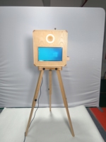 Photomaton tout-en-un en bois avec écran tactile 15,6 pouces compatible PC et imprimante DNP 620/620A pour location événementielle (mariages, fêtes)