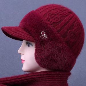 Nouvelle casquette tricotée unisexe automne-hiver, chaude et décontractée, avec doublure en velours épais, protection des oreilles, motif camouflage à carreaux et nœuds, pour la plage et les affaires - Product Image 6