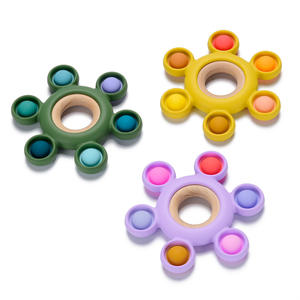 Wolife diseño Original sin Bpa no tóxico haya madera silicona timón mordedor conjunto sensorial masticar <span class=keywords><strong>juguete</strong></span> <span class=keywords><strong>para</strong></span> niños pequeños bebés - Product Image 5