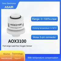 Capteur d'oxygène électrochimique à gamme complète sans plomb Aosong Aox3100 avec compensation de température, sortie 0,5~2,0 bar, 12V DC, 0-100%