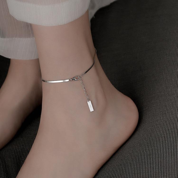 New Trendy Ins Anklet Female Snake Bone Chain Sterling Silver Anklets Wholesale Fashion Jewelry Anklets