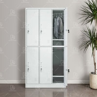 Armoire de rangement moderne pour sac de sport à six portes en acier pour les bureaux Casier à vêtements pour dortoir des employés