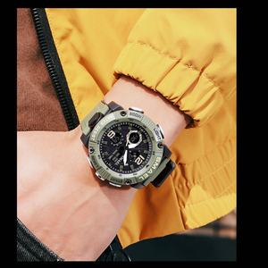 นาฬิกาข้อมือ SMAEL 8039 LED ดิจิตอล แสดงผลแบบอนาล็อก ควอตซ์ สีดำทอง สำหรับผู้ชาย กันน้ำ ตัวเรือนพลาสติก นาฬิกาสปอร์ต - Product Image 3