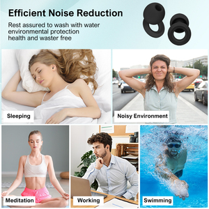 Custom Logo Sleep Earplugs Noise Reduction Hearing Protection Reusable Silicone Ear <b>Plugs</b> for Sleeping Noise Cancelling - Product Image 4