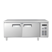 Réfrigérateur commercial d'établi plat réfrigérateur à température unique 201/304 refroidisseur et congélateur refroidis par air en acier inoxydable