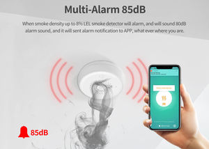 Détecteur <span class=keywords><strong>de</strong></span> fumée photoélectrique standard Zigbee, alarme incendie compatible avec Home Assistant, batterie 5 ans, sirène 85 dB, montage au plafond - Product Image 4