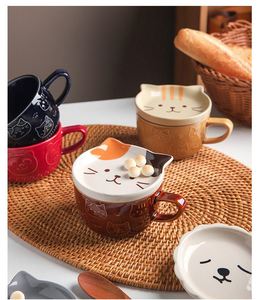Taza de Cerámica de Alta Calidad con Relieve de Gato y Shiba Inu, Taza de Café Japonesa para el Desayuno y el Oatmeal en Casa - Product Image 4