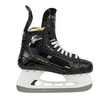 Patins de hockey sur glace en carbone haute dureté, design ligne dorée, lame en acier inoxydable durable, légers, sérigraphiés, OEM Bau