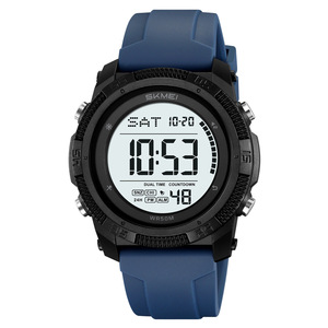 Skmei Digital Watch Military Green Silicone Strap 50m Waterproof Men's Outdoor Sport Watch With Dual Time Countdown Feature - Product Image 5
