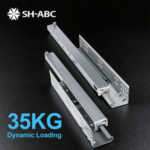 מסילות הזזה אנכיות לתלייה תחתונה SH-ABC עם סגירה שקטה, מסילות טלסקופיות למגירות - Product Image 3