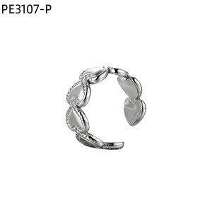 Pendientes de Oreja con Forma de Corazones Entrelazados PE3107 para Mujer, Sin Perforación, Clip de Cartílago, Plata y Oro - Product Image 1