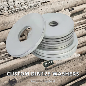 Arruelas Planas DIN125 Personalizadas de Fábrica em Aço Inoxidável M10 com Dente Interno Acabamento Zincado Estilo Dividido - Product Image 2