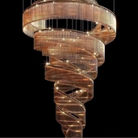 Lustre en cristal doré moderne de luxe JYLIGHTING, luminaire suspendu LED pour villa, hall, salon, lustre LED