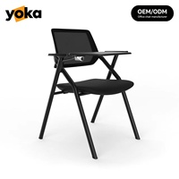 Chaise de formation empilable avec tablette d'écriture, fabrication OEM/ODM, chaise de conférence en maille durable pour la formation et les séminaires d'entreprise