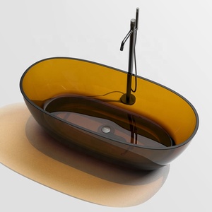 <span class=keywords><strong>Baignoire</strong></span> moderne de luxe <span class=keywords><strong>en</strong></span> résine transparente, <span class=keywords><strong>baignoire</strong></span> autoportante <span class=keywords><strong>en</strong></span> résine transparente, surface solide pour hôtel, intérieur avec robinet - Product Image 4