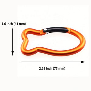 Premium <b>Custom</b> LOGO Laser Engraved Goldfish Design Heavy Duty Aluminum Alloy Sports Outdoor Use <b>Key</b> <b>Ring</b> Spring Snap Carabiner - Product Image 2