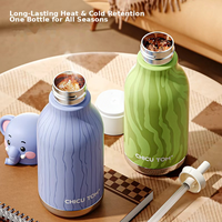 Nouvelle gourde isotherme de 480 ml avec motif tête d'animal, bouteille sous vide isolée pour enfants, tasse isotherme sans BPA, récipient à boisson