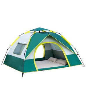 Carpa de Camping para Exteriores, Una Habitación, 3-4 Personas, Apertura Rápida Automática, Revestimiento de Protección Solar Negro, 1000 mm, Impermeable, Para Todas las Estaciones, Venta al Por Mayor - Product Image 1