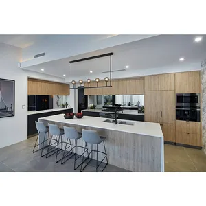 أمريكا فيلا كبيرة مخصصة RoomWhole مجموعة خزائن المطبخ مع تصميم وحدات المطبخ