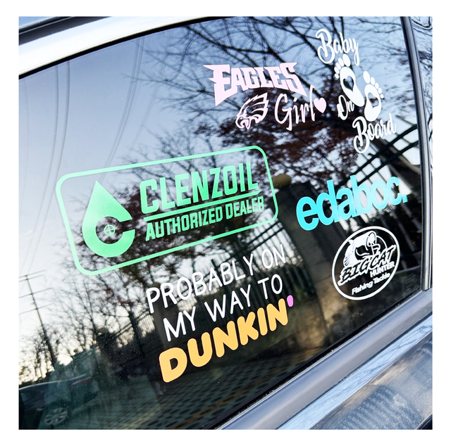 Custom UV Resistant Die Cut Vehicle Bumper Stickers Vinyl Transfer Sticker Car Window Transfer Decals