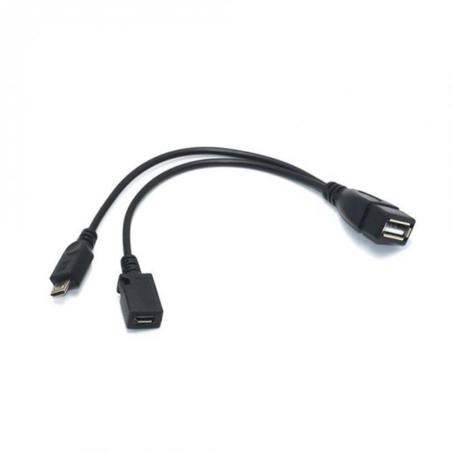 2 in 1 OTG Micro USB Host Power Y Splitter USB Adapter to Micro USB Male Female OTG Cable