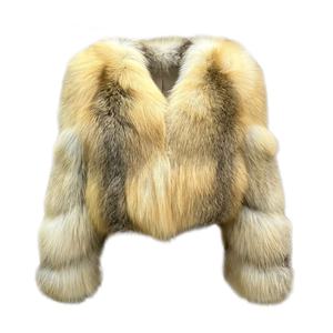 2025 nuova giacca invernale di lusso da donna con scollo a V in vera pelliccia di volpe - Product Image 3