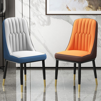 Chaises de salle à manger modernes en cuir clouté pour appartement et usage extérieur, chaise d'appoint pour restaurant et salon