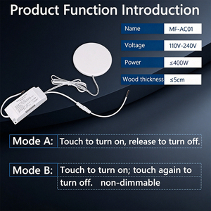 Interrupteur tactile marche/arrêt 110V/220V, capteur tactile en <span class=keywords><strong>bois</strong></span>, interrupteur de contrôle LED à capteur pénétrable pour maison intelligente 220V, personnalisé - Product Image 2